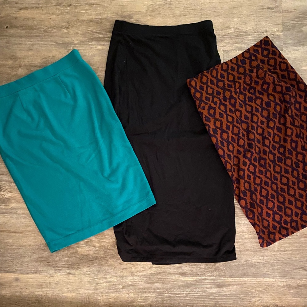 LuLaRoe Skirt Collection - Teal, Black, Brown Pattern